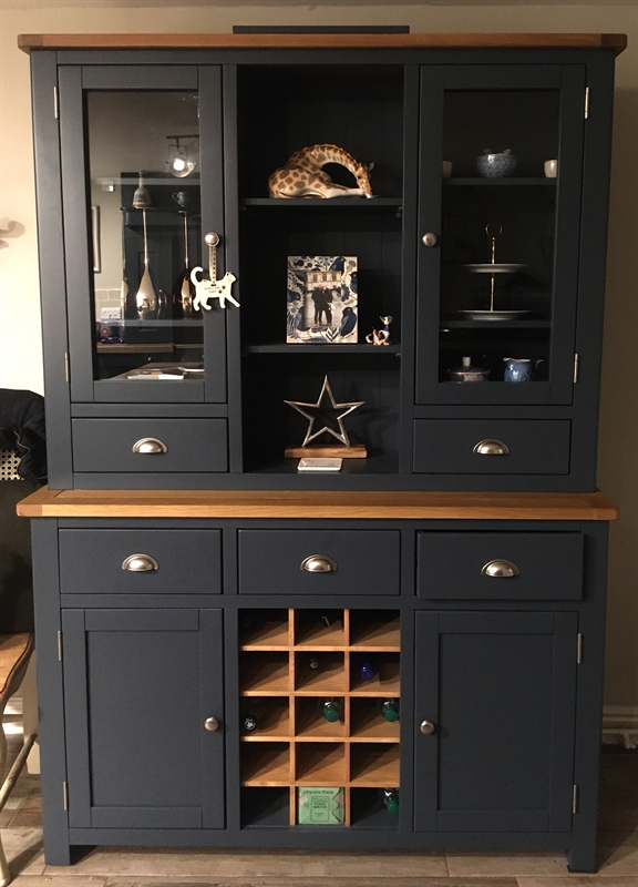 Westcote Inky Blue Dresser with Wine Rack - The Cotswold Company