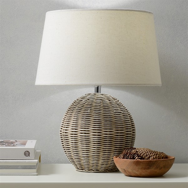 wicker base lamp