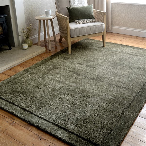 Kemble Olive Green Rug 160x230cm - The Cotswold Company | The Cotswold