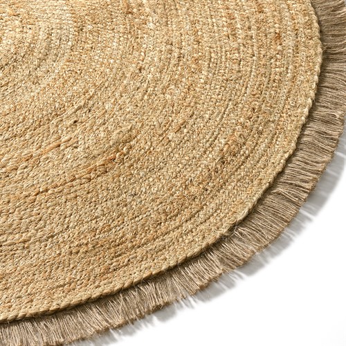 Jute Braided Round Rug Natural 150cm