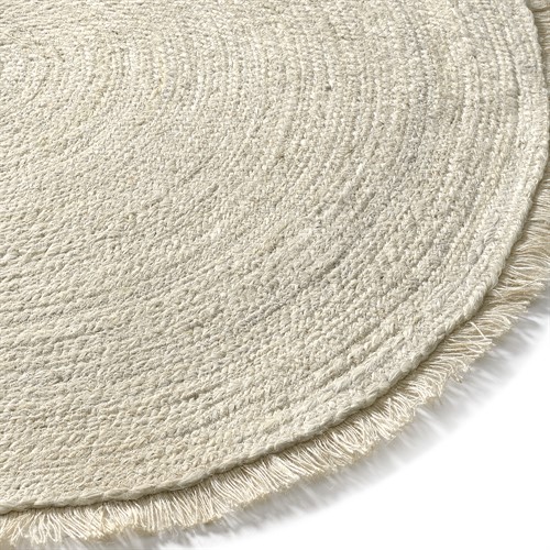 Jute Braided Round Rug Ivory 150cm