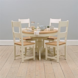Sussex Painted 110-145cm Ext. Round Table and 4 Chairs