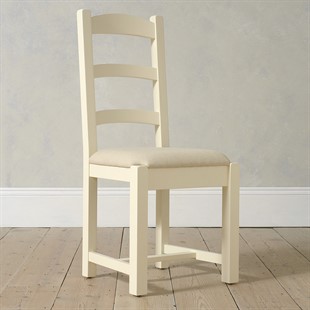 Sussex Cotswold Cream Ladderback Chair Linen Seat Pad