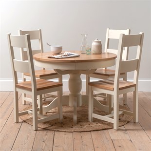 Sussex Cotswold Cream 4-6 Seater Round Extending Table