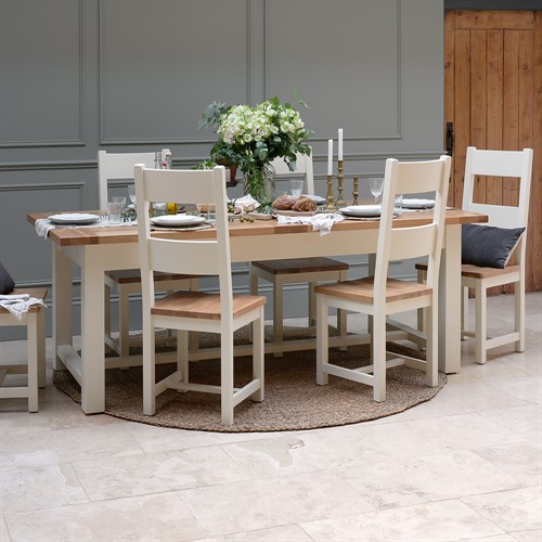 Sussex Cotswold Cream 6-10 Seater Extending Dining Table