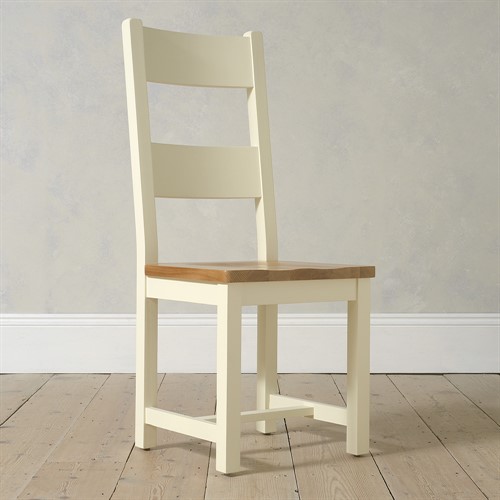 Sussex Cotswold Cream Ladderback Chair with Wooden Seat Pad