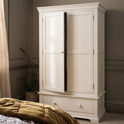 Chantilly Warm White Double Wardrobe