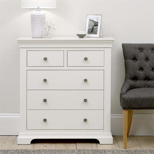 Chantilly Warm White 2 Over 3 Drawer Chest