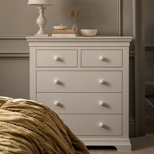 Chantilly Warm White 2 Over 3 Drawer Chest