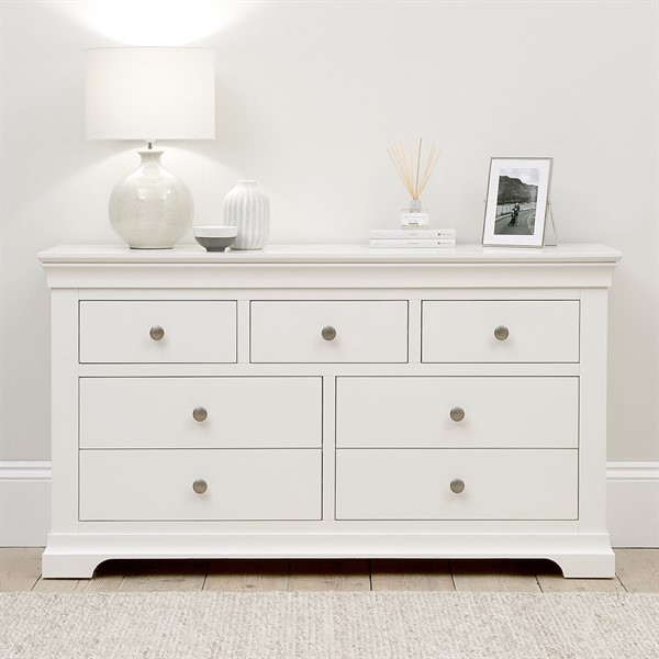 Chantilly Warm White 3 over 4 Drawer Chest - The Cotswold Company