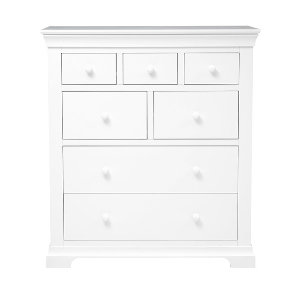 Chantilly Warm White 7 Drawer Chest - The Cotswold Company