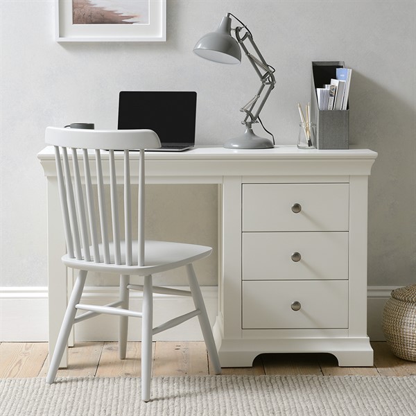 white single pedestal desk