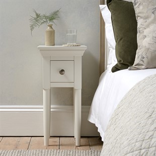 Chantilly Warm White 1 Drawer Bedside Table