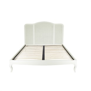 Chantilly Warm White  Double Rattan Bed