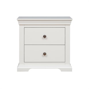 Chantilly Warm White  Large 2 Drawer Bedside