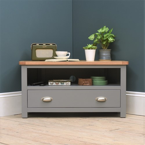 Sussex Storm Grey Small Corner TV Stand