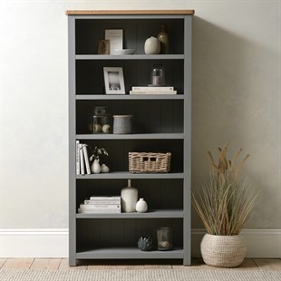 Sussex Storm Grey Large Bookcase