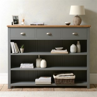 Sussex Storm Grey Tall and Wide Bookcase