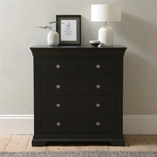 Chantilly Dusky Black 2 Over 3 Chest of Drawers