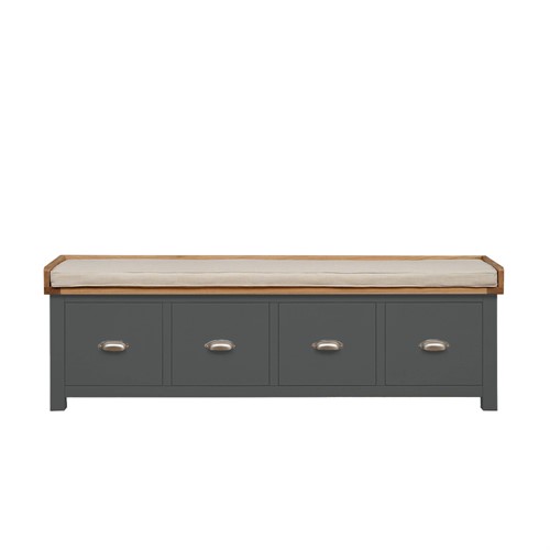 Sussex Cotswold Charcoal Four Drawer Shoe Bench