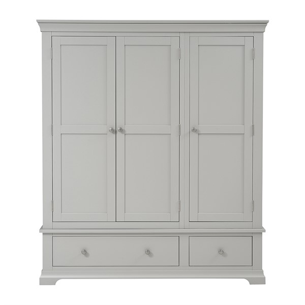 Chantilly Pebble Grey Triple Wardrobe - The Cotswold Company