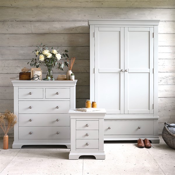 Chantilly Pebble Grey Double Wardrobe Bedroom Set The Cotswold Company