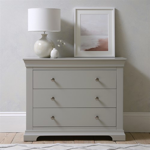 Chantilly Pebble Grey 3 Drawer Petite Chest
