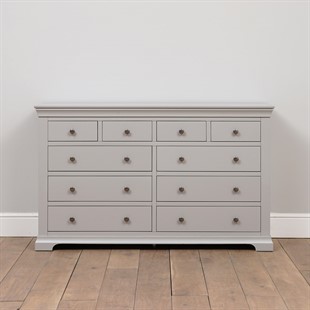 Chantilly Pebble Grey 10 Drawer Chest