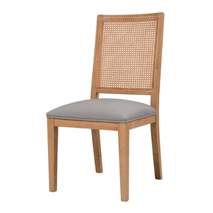 Elkstone Mellow Oak Rattan Back Chair - Grey