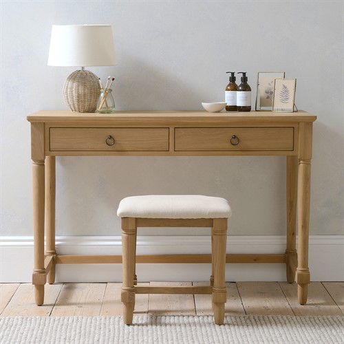 Elkstone Mellow Oak Console Dressing Table and Stool
