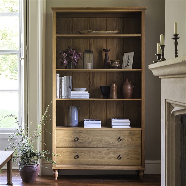 Elkstone Mellow Oak Large Bookcase - The Cotswold Company