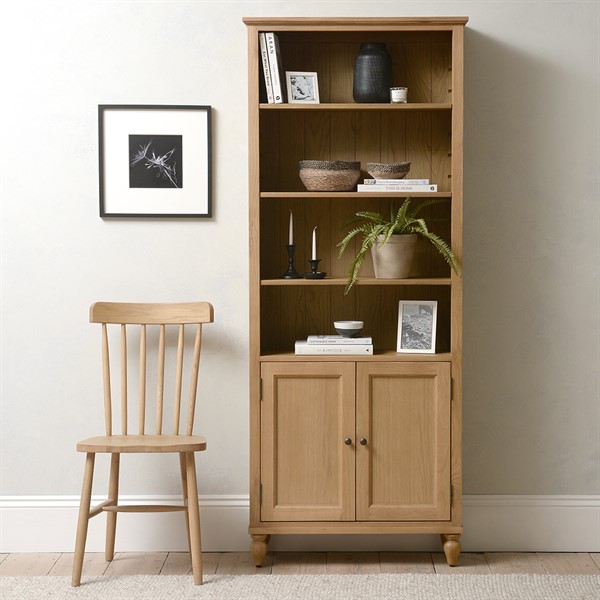 Elkstone Mellow Oak Alcove Display Cabinet - The Cotswold Company