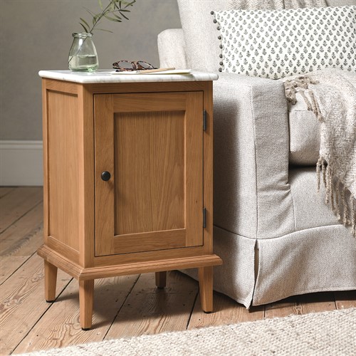 Elkstone Mellow Oak Marble Topped Cupboard