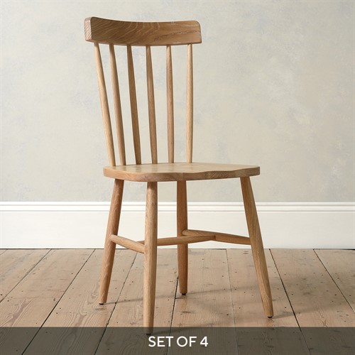 Elkstone Mellow Oak Set of 4 Spindleback Chairs