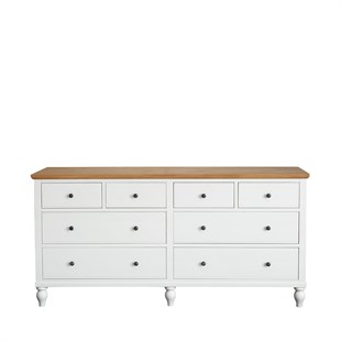 Elkstone Painted Parchment 8 Drawer Wide Chest