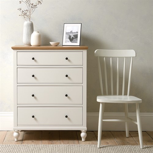 Elkstone Painted Parchment 4 Drawer Chest
