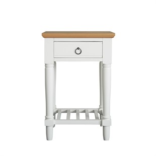 Elkstone Painted Parchment Small 1 Drawer Bedside