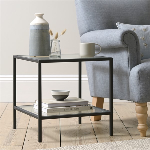 Foxcote Metal and Glass Side Table - The Cotswold Company