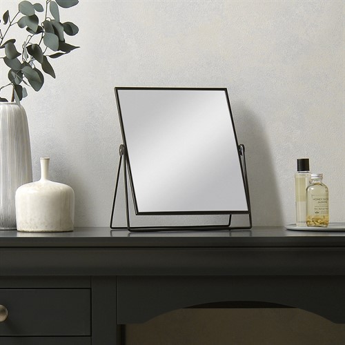 Fine Black Metal Dressing Table Mirror