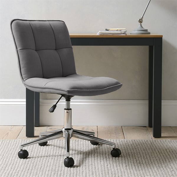 Ashton Office Chair - Grey Linen - The Cotswold Company