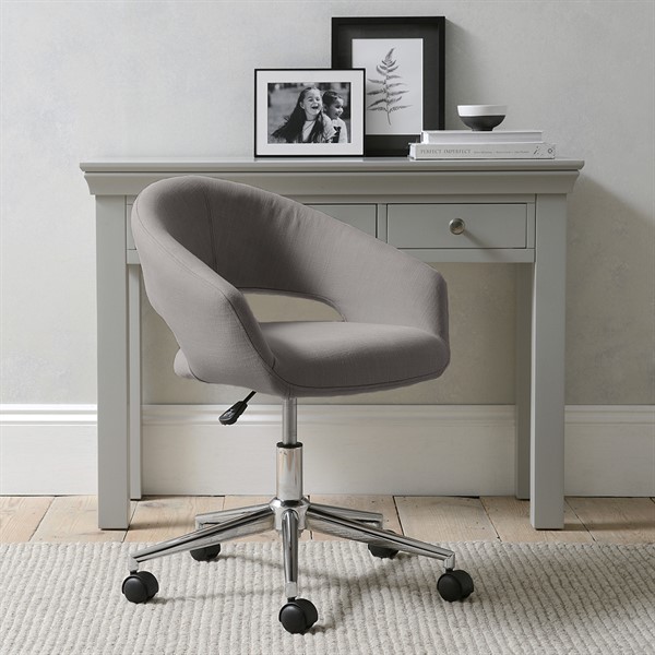 Dixton Office Chair Grey Linen The, Best Upholstered Office Chair