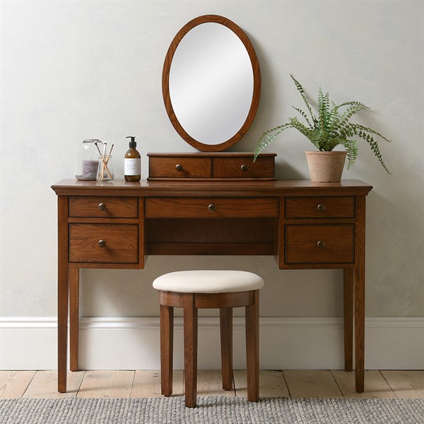 oak dressing table and stool