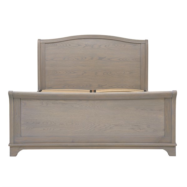 Winchcombe Smoked Oak 6ft Super King, White Wooden Sleigh Bed Super King