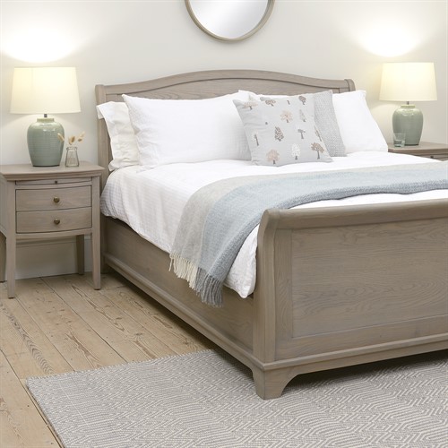 Winchcombe Smoked Oak Double Sleigh Bed