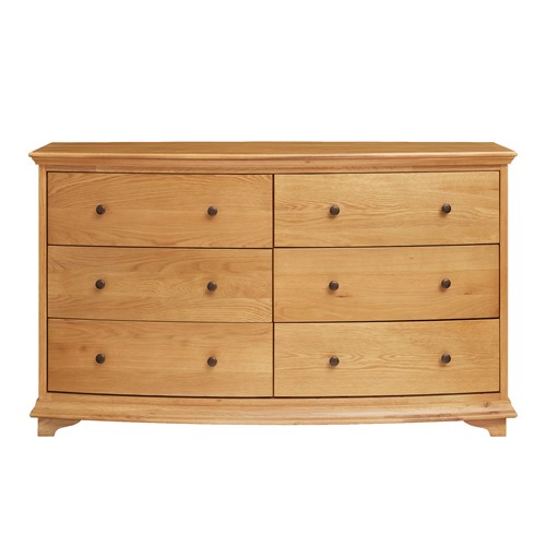 Winchcome Oiled Oak Low and Wide 6 Drawer Chest