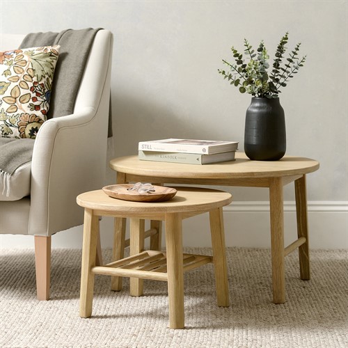 Berkeley Nordic Oak Round Nesting Coffee Table