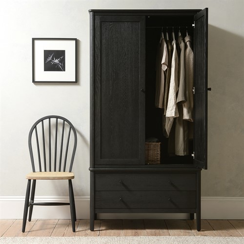 Berkeley Black Oak Double Wardrobe