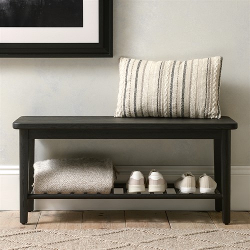 Berkeley Black Oak Shoe Storage Bench