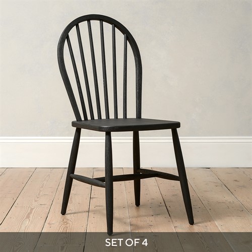 Berkeley Black Oak  Set of 4 Dining Chairs