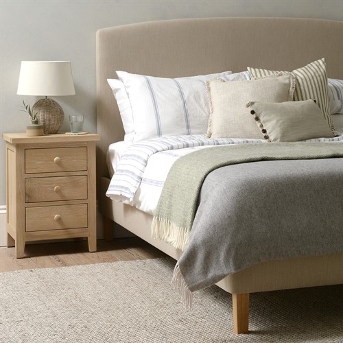 Cecily Sand Linen Super Kingsize Upholstered Bed